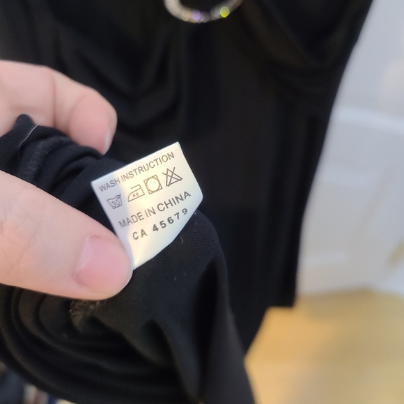 Casa Donna Black Dress V Neck Size XL Special Occasion Prom Graduation Wedding - Picture 6 of 6